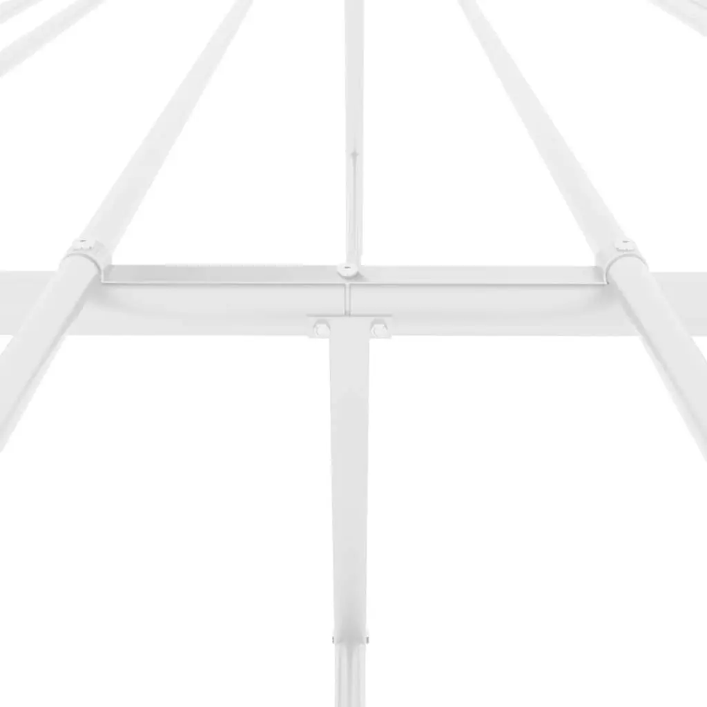 White Metal Bed Frame 135x190 cm with Slatted Base
