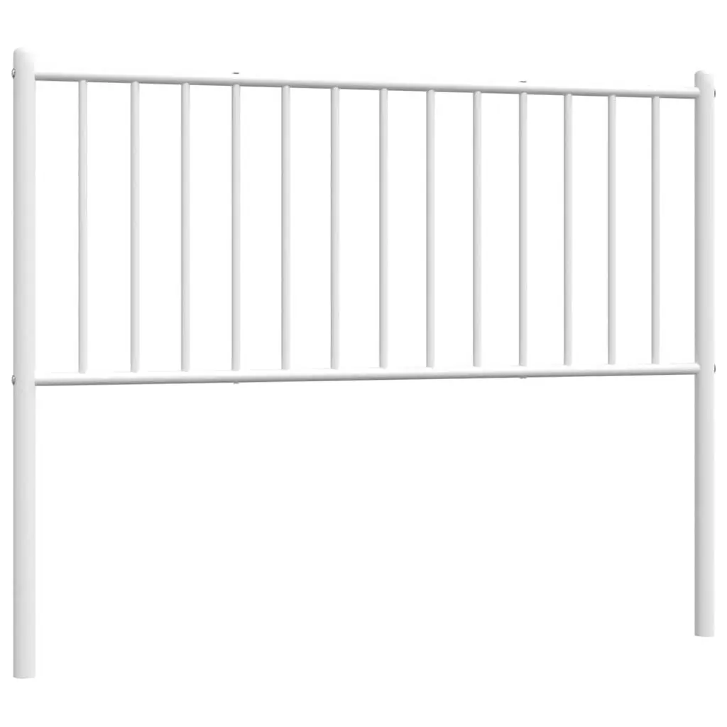 Metal Headboard White 107cm Powder-coated Steel Sturdy Support