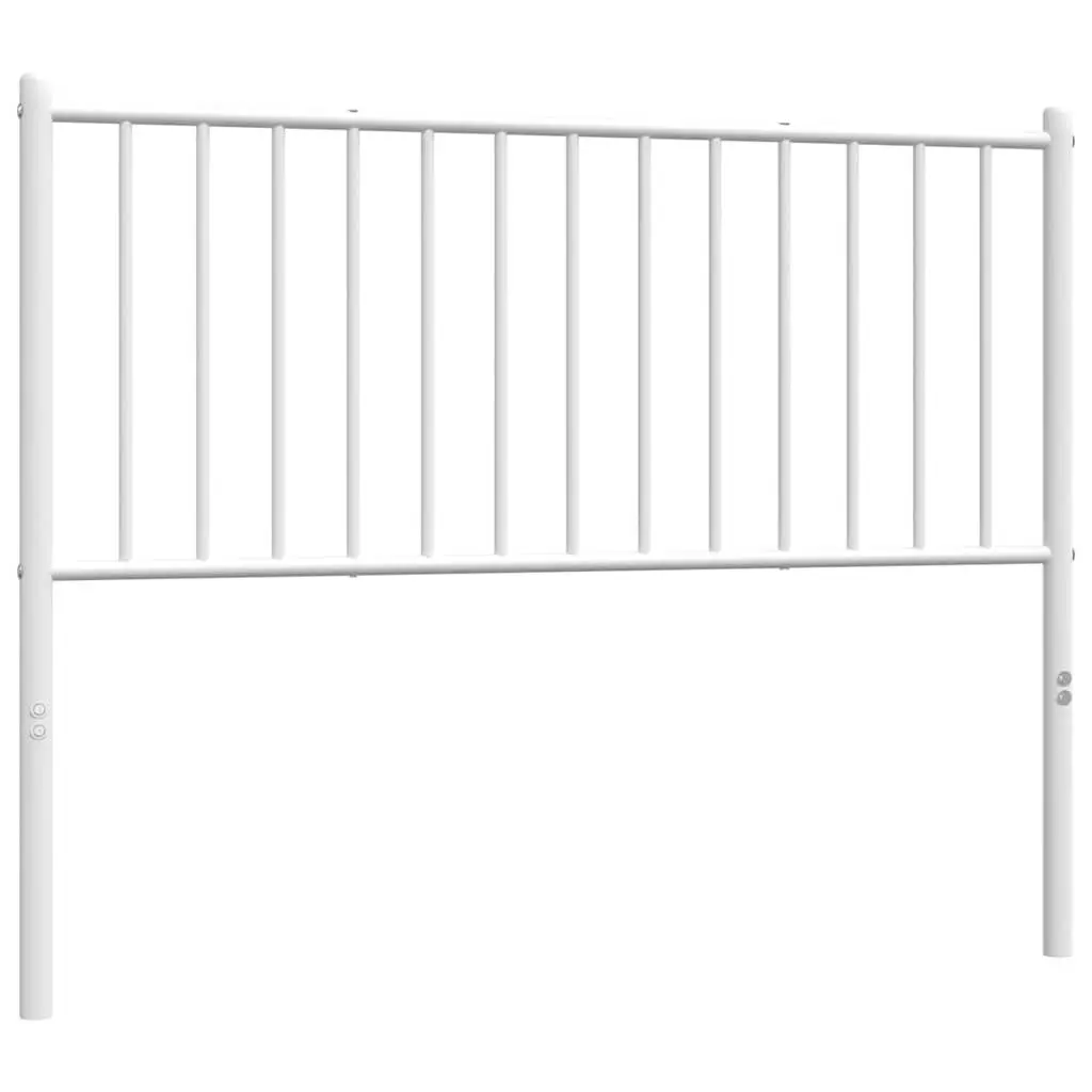 Metal Headboard White 107cm Powder-coated Steel Sturdy Support