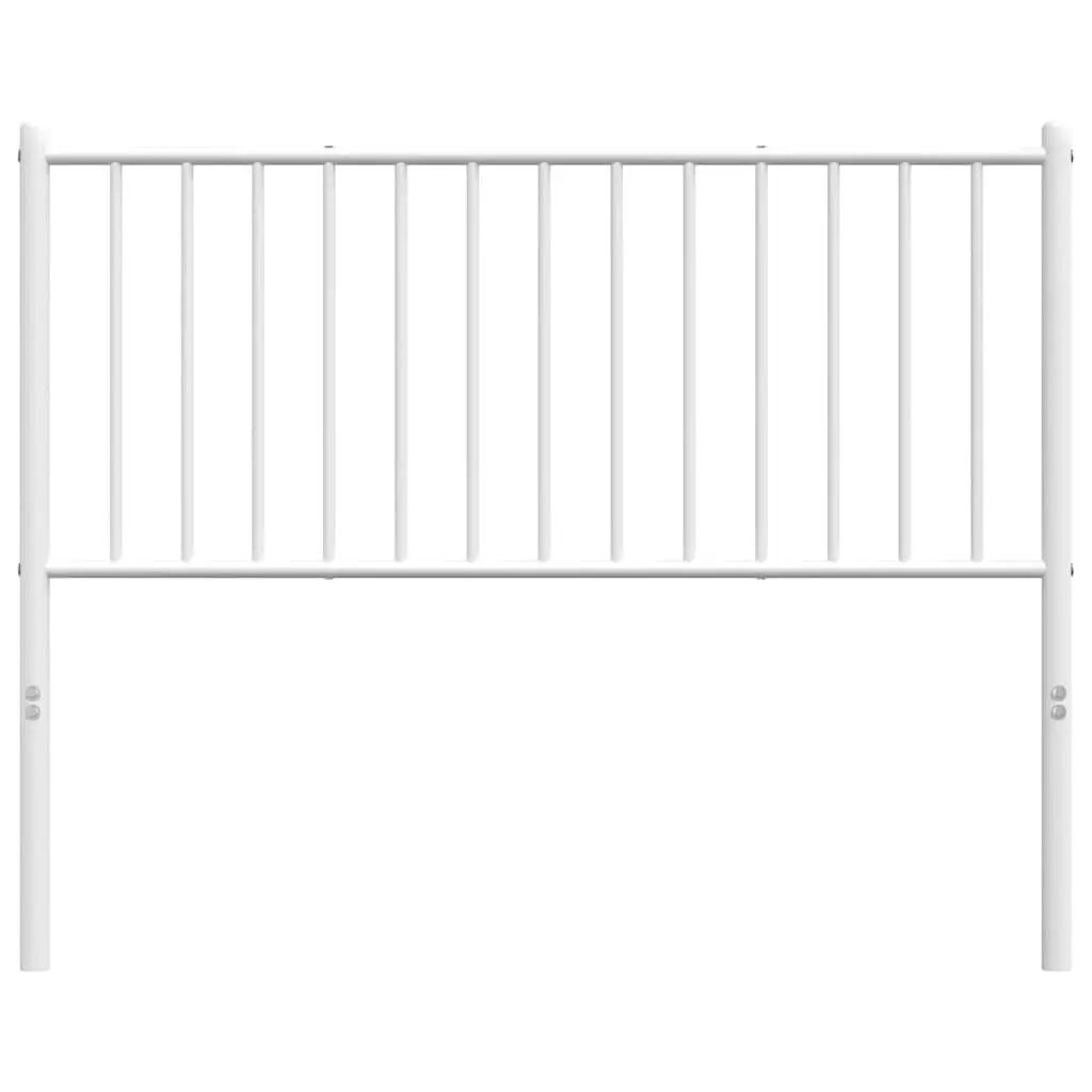 Metal Headboard White 107cm Powder-coated Steel Sturdy Support