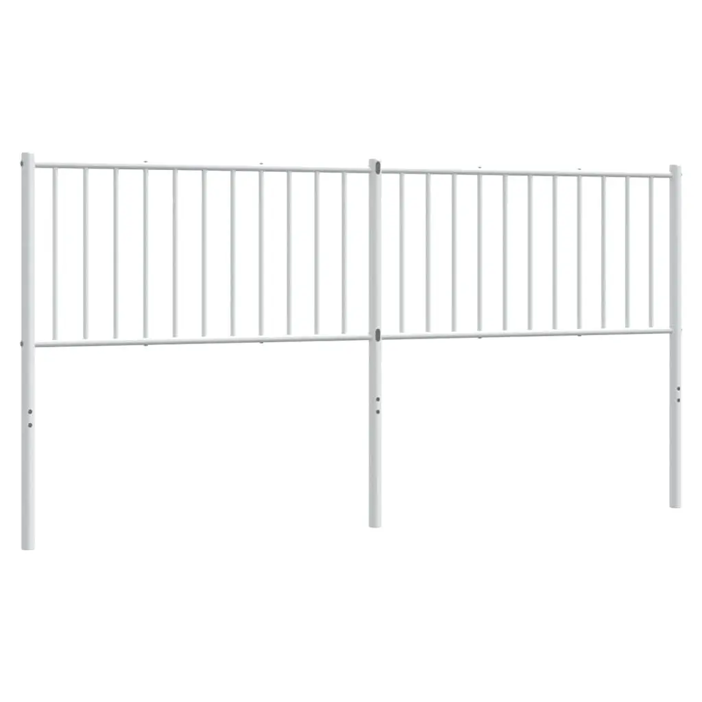 White Metal Bed Headboard 180cm Powder Coated Steel Construction