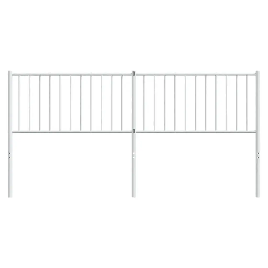 White Metal Bed Headboard 180cm Powder Coated Steel Construction