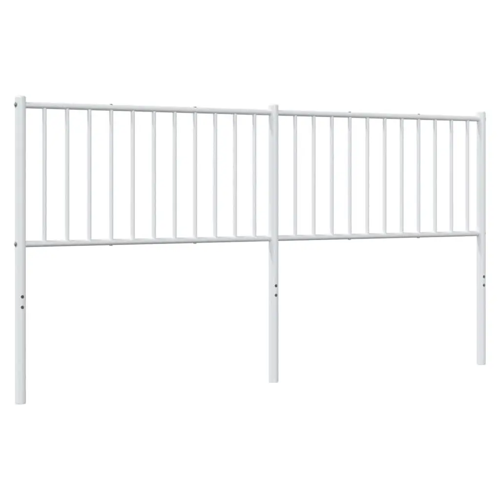 White Metal Bed Headboard 180cm Powder Coated Steel Construction