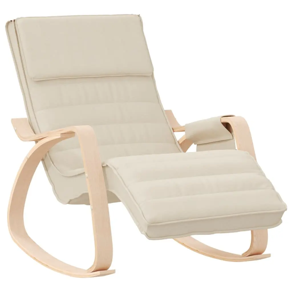 Cream Fabric Rocking Chair for Living Room & Bedroom