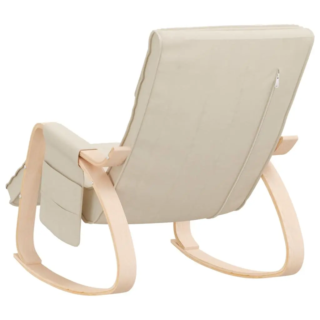 Cream Fabric Rocking Chair for Living Room & Bedroom