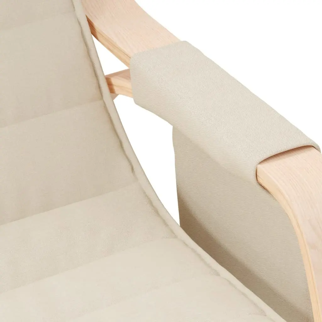 Cream Fabric Rocking Chair for Living Room & Bedroom