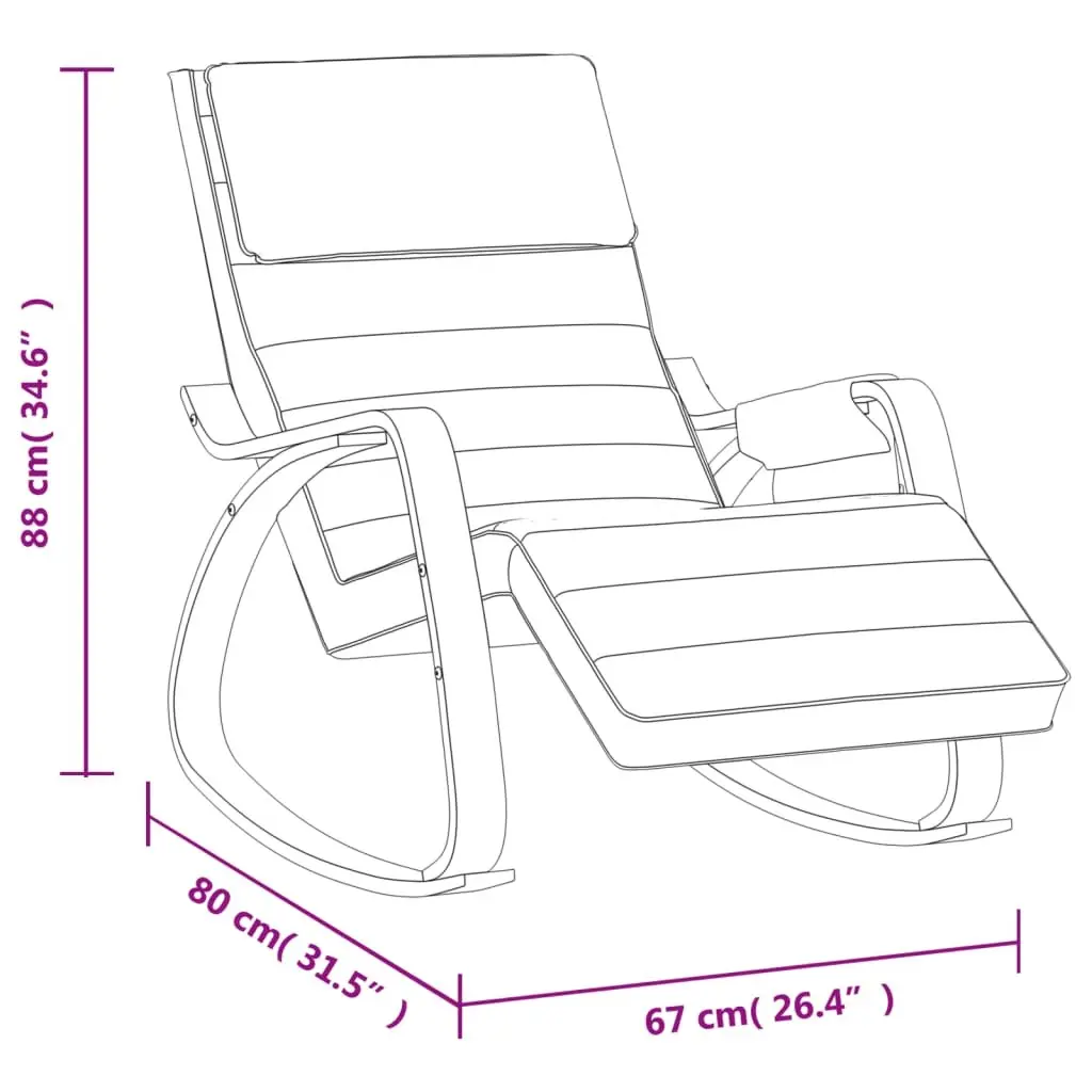 Cream Fabric Rocking Chair for Living Room & Bedroom