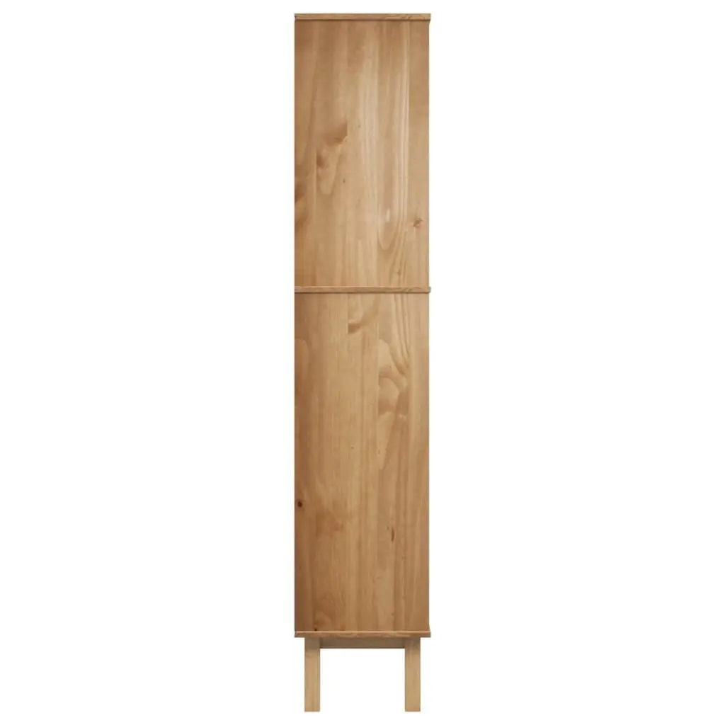 Scandinavian Wooden Bookcase with 2 Drawers in Brown
