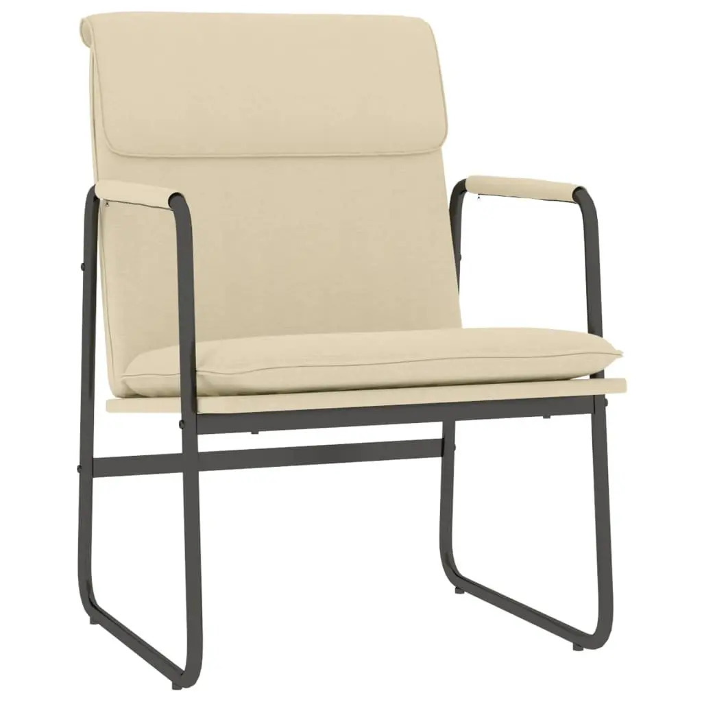 Lounge Chair Cream Fabric Upholstered Armchair Recliner