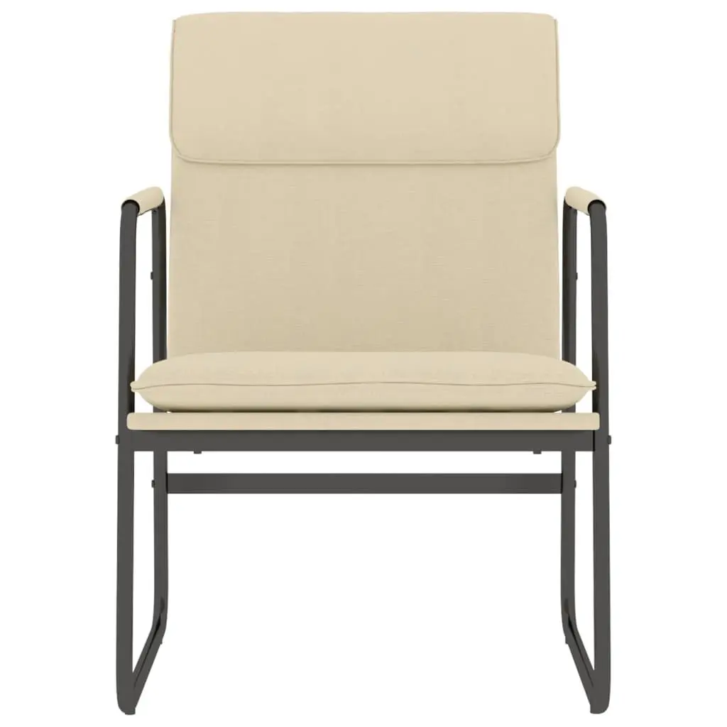 Lounge Chair Cream Fabric Upholstered Armchair Recliner