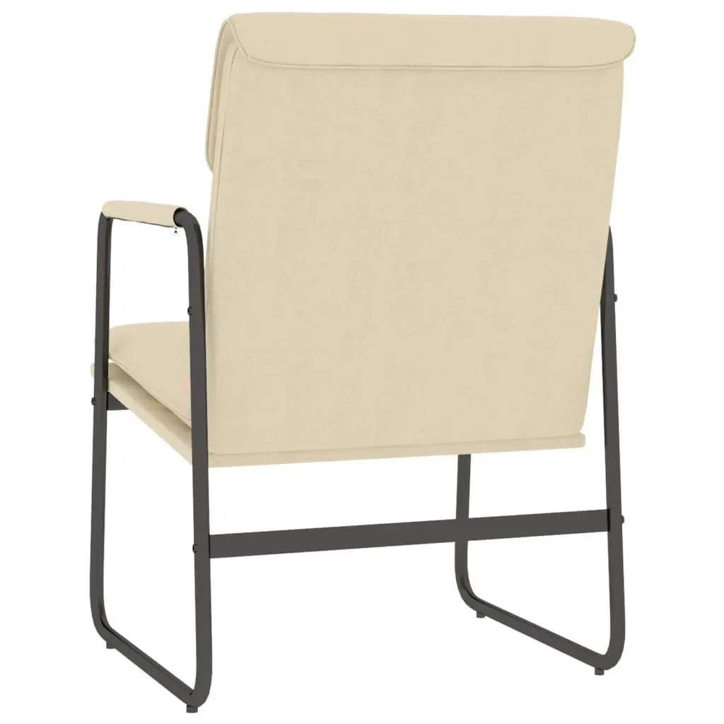 Lounge Chair Cream Fabric Upholstered Armchair Recliner