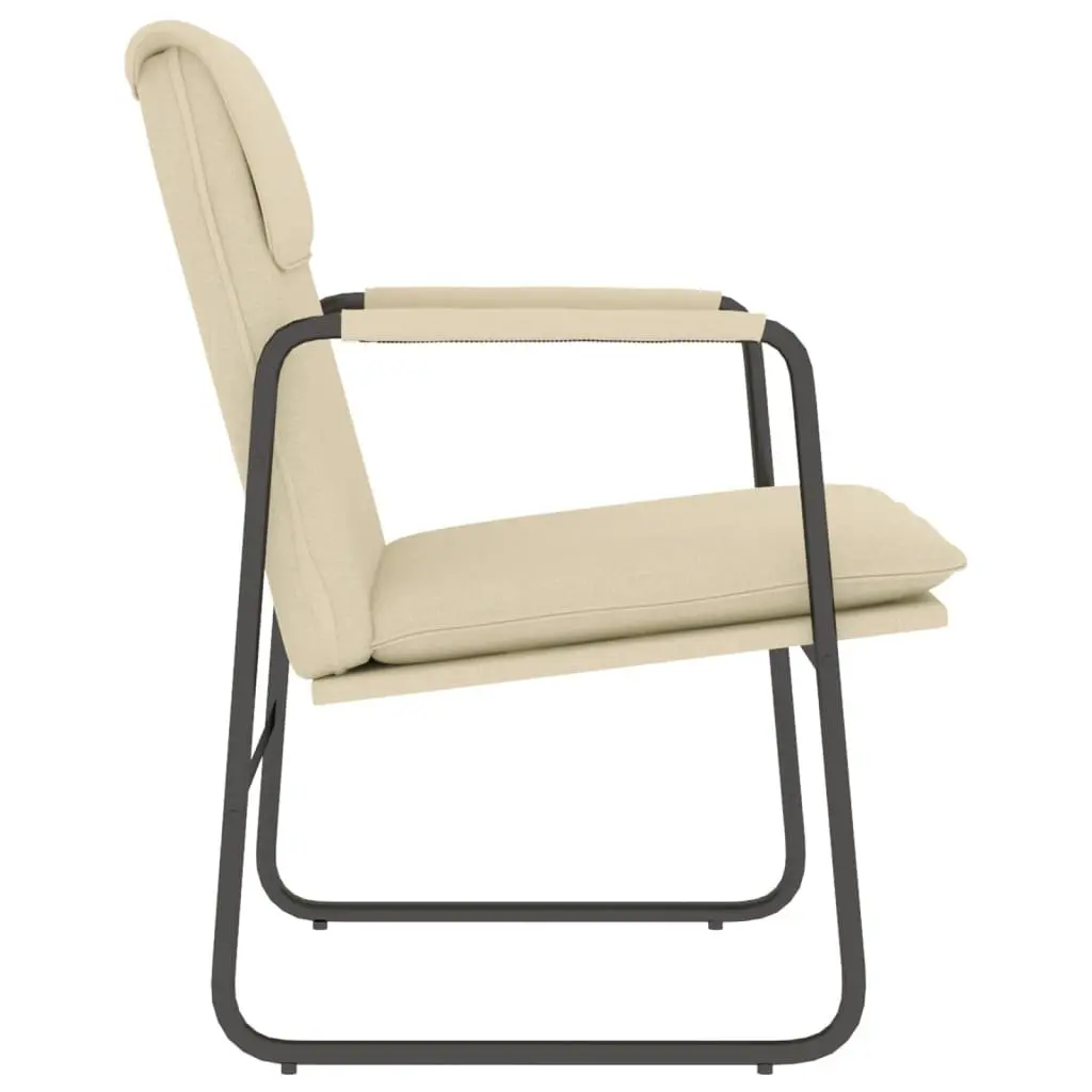 Lounge Chair Cream Fabric Upholstered Armchair Recliner