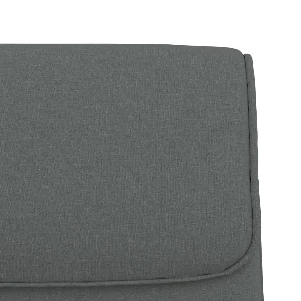Grey Upholstered Bench Fabric Seating Durable Metal Frame Living Room Furniture
