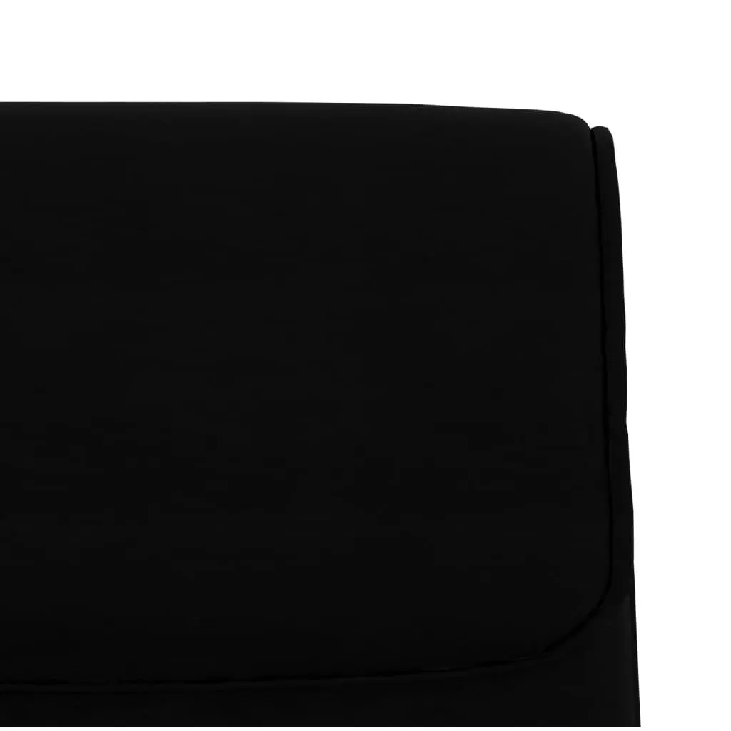 Faux Leather Bench Black Upholstered Padded Back Rest 100cm Metal Frame