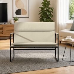 Cream Faux Leather Bench for Cozy Living Spaces