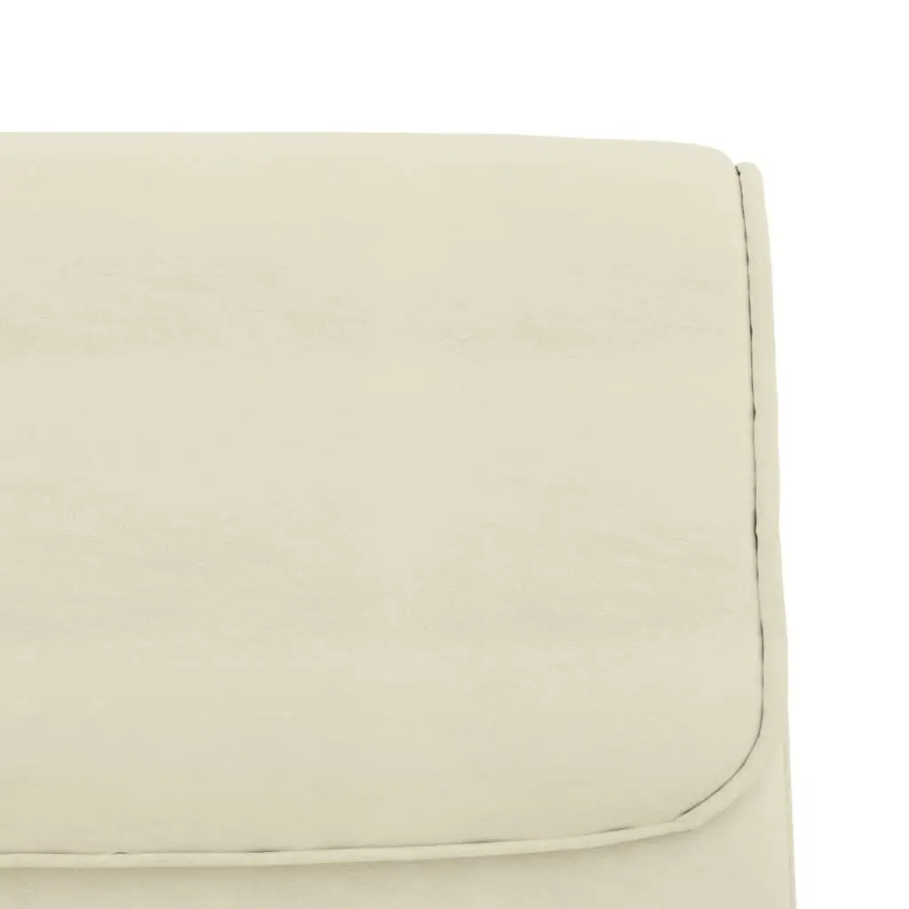 Faux Leather Bench Cream Upholstered Seating Lounge Chair Metal Frame 100 x 64 x 80 cm