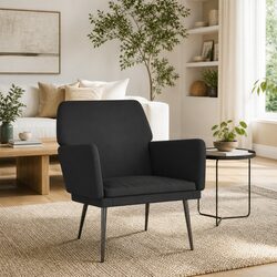 Comfortable Black Velvet Armchair for Relaxation