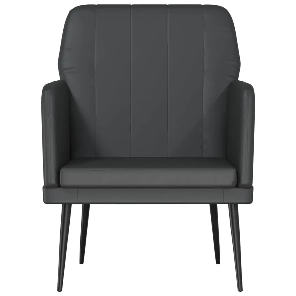 Black Faux Leather Armchair for Living Spaces