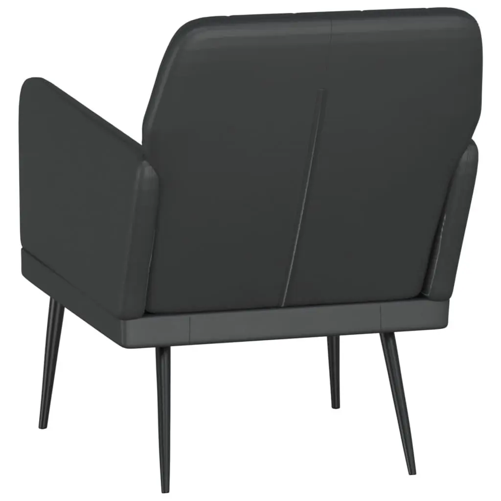 Black Faux Leather Armchair for Living Spaces
