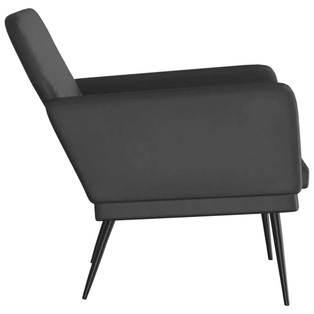 Black Faux Leather Armchair for Living Spaces