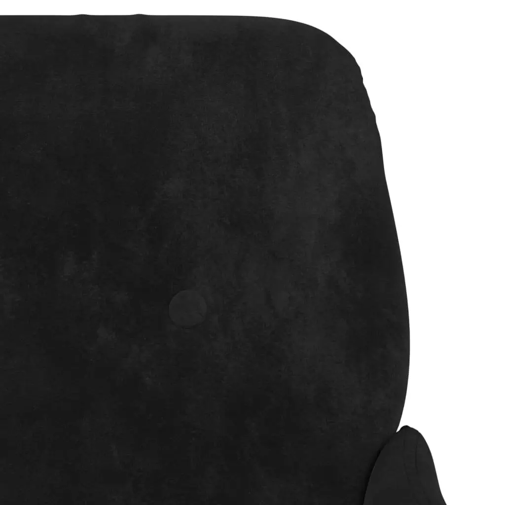 Black Velvet Bench Seat Upholstered Armrest Padded Back Metal Frame 108 x 79 x 79 cm