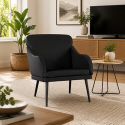 Black Faux Leather Armchair for Comfort and Style