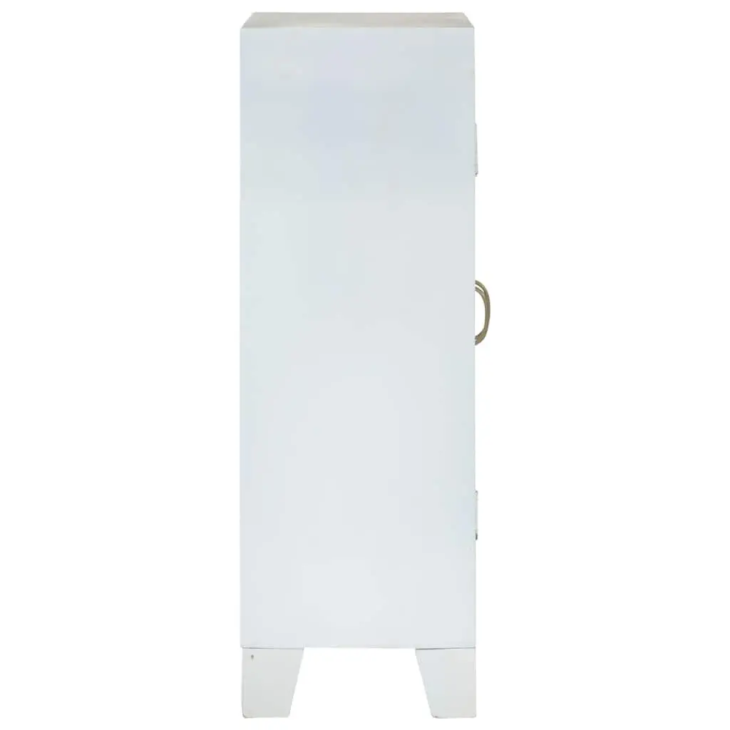 Acacia Wood Sideboard White Storage Cabinet 90cm High 55cm Wide 30cm Deep