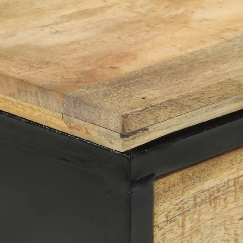 Solid Mango Wood Console Table with 2 Drawers and Shelf