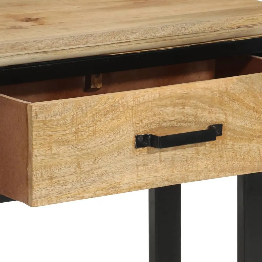 Solid Mango Wood Console Table with 2 Drawers and Shelf