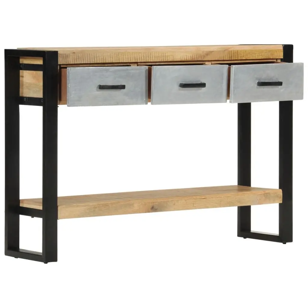 Solid Mango Wood Console Table 110x30x76cm with Drawers