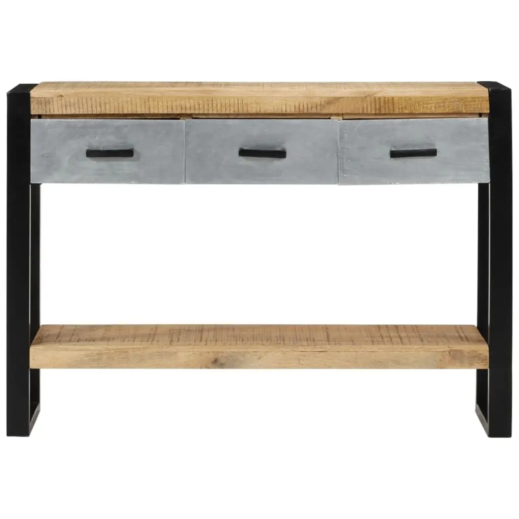 Solid Mango Wood Console Table 110x30x76cm with Drawers