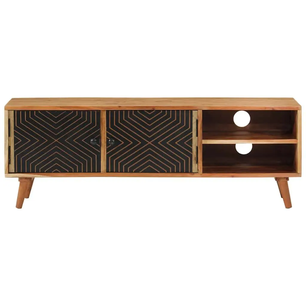 TV Cabinet 112x30x40 cm Solid Wood Acacia Brown Storage Unit Media Stand