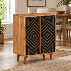 Charming Solid Wood Sideboard Storage Cabinet in Brown