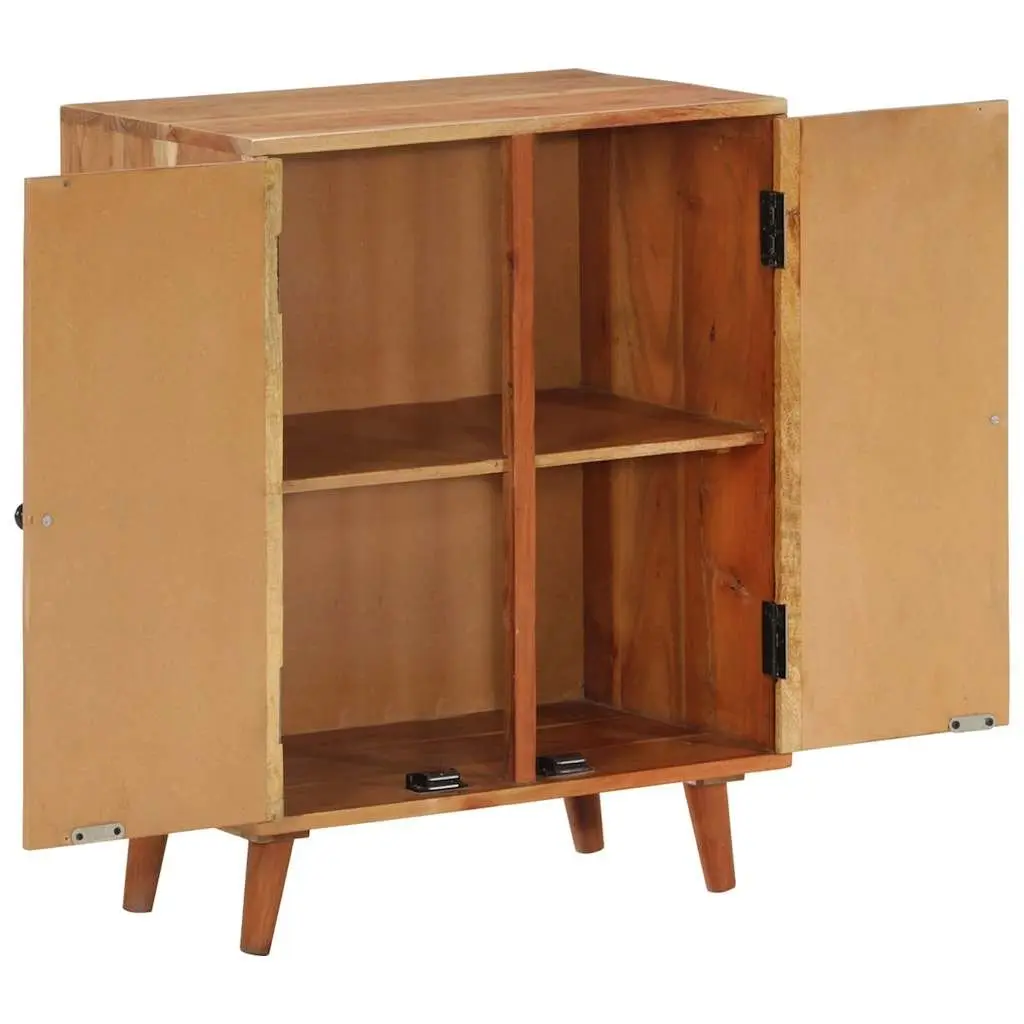 Solid Wood Sideboard Storage Cabinet with Doors and Compartments Brown 60W x 35D x 74H cm Acacia Wood