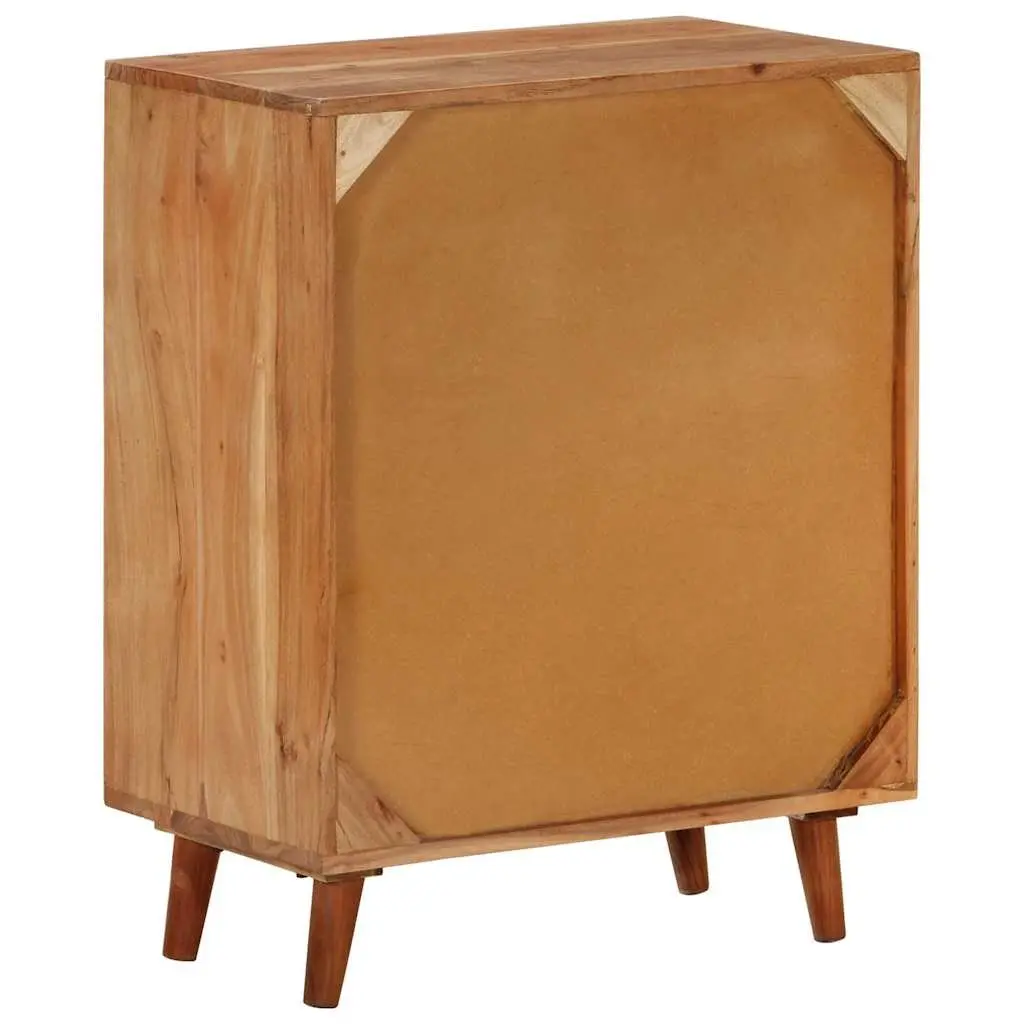 Solid Wood Sideboard Storage Cabinet with Doors and Compartments Brown 60W x 35D x 74H cm Acacia Wood