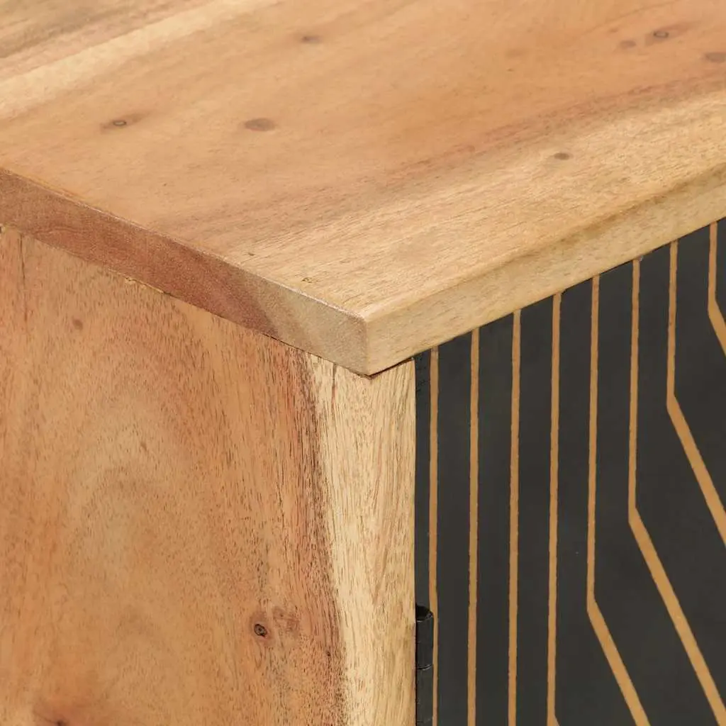 Solid Wood Sideboard Storage Cabinet with Doors and Compartments Brown 60W x 35D x 74H cm Acacia Wood