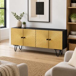 Mango Wood TV Cabinet 110x30x45cm Storage Unit