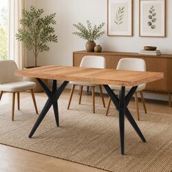 Solid Acacia Wood Dining Table 140x70x76cm