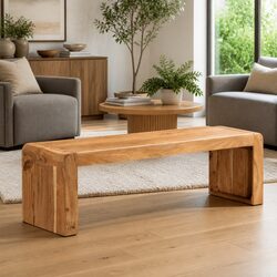 Rustic Acacia Wood TV Stand 110x33x33 cm for Living Room