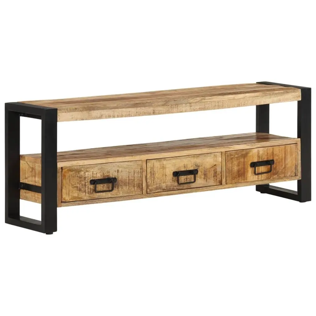 Solid Wood TV Cabinet 120x30x45 cm Brown Mango Media Storage Unit Drawers