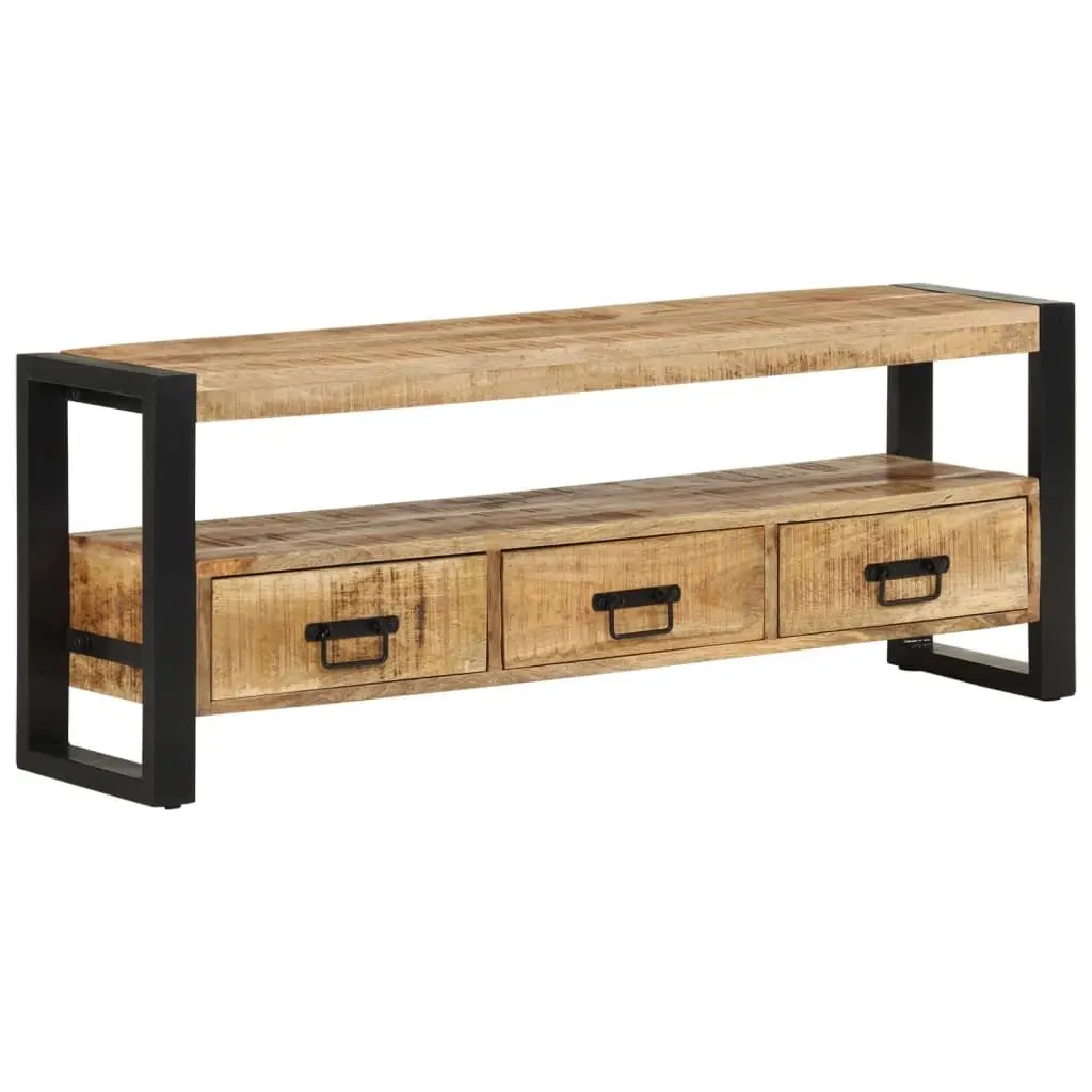 Solid Wood TV Cabinet 120x30x45 cm Brown Mango Media Storage Unit Drawers