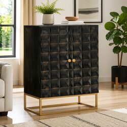 Mango Wood Sideboard Cabinet with Industrial Style