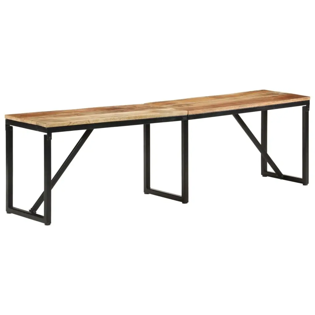 Solid Wood Bench Industrial Style 160x35x46 cm Mango Wood Iron Frame