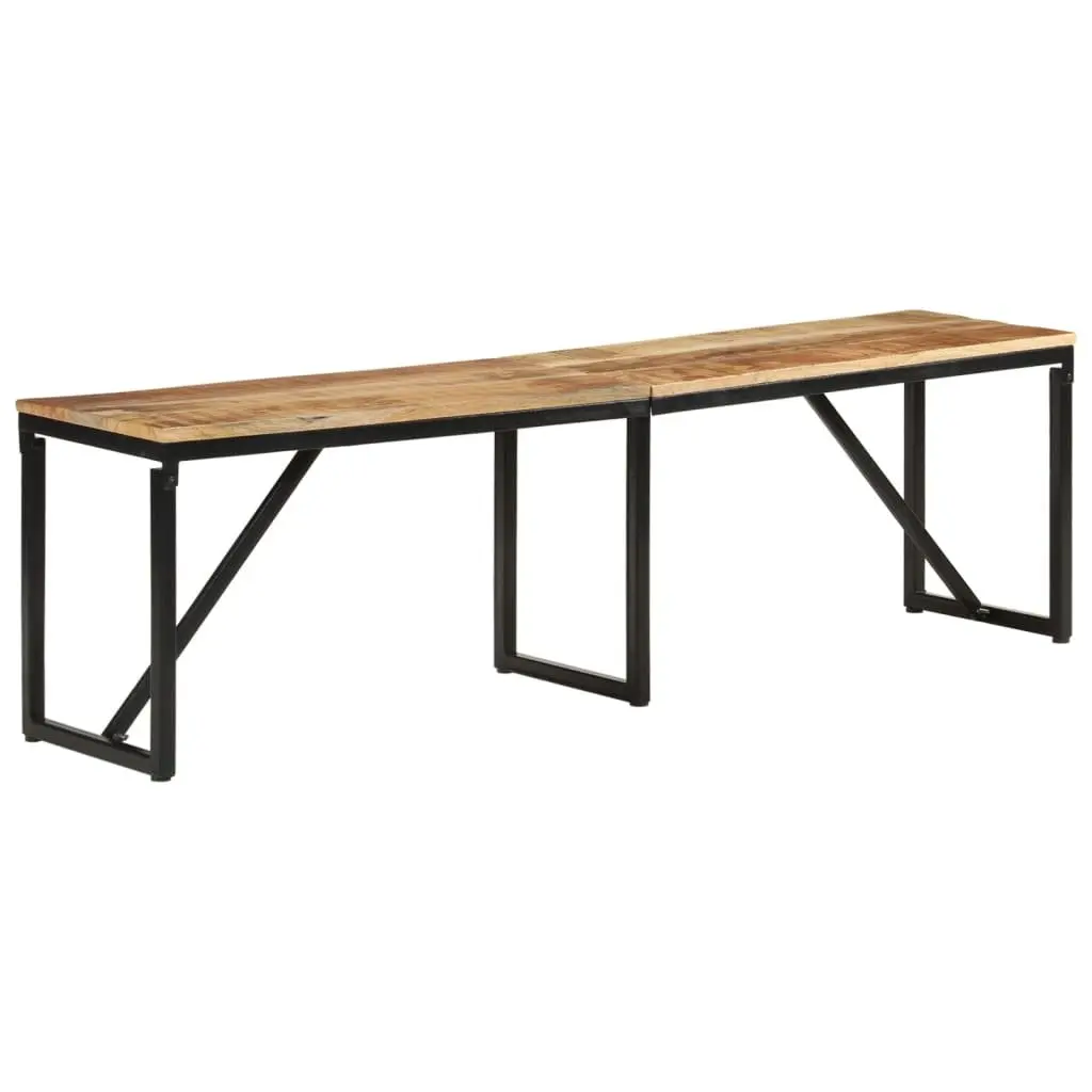 Solid Wood Bench Industrial Style 160x35x46 cm Mango Wood Iron Frame