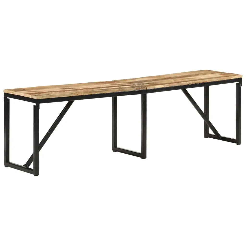 Solid Wood Bench Industrial Style 160x35x46 cm Mango Wood Iron Frame