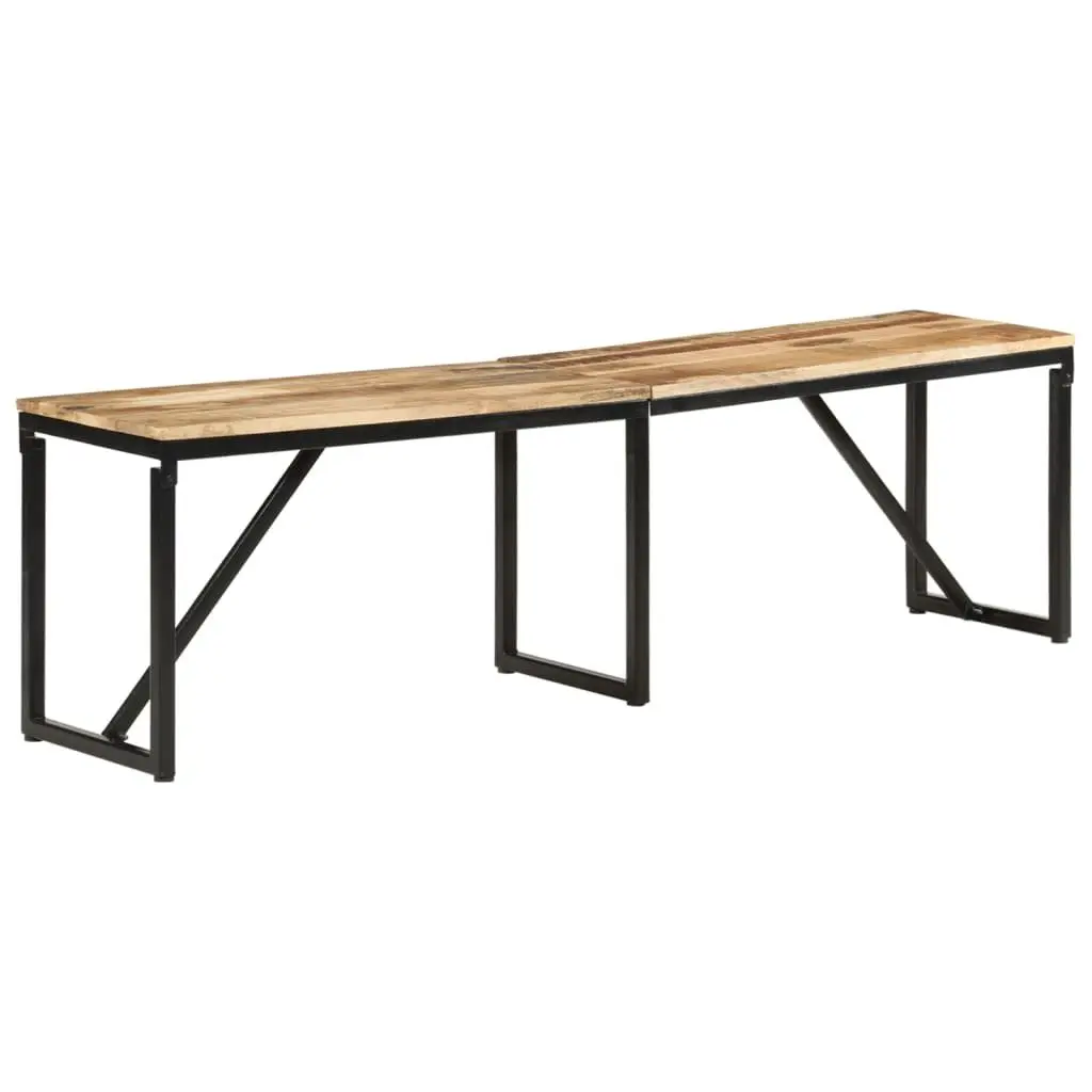 Solid Wood Bench Industrial Style 160x35x46 cm Mango Wood Iron Frame