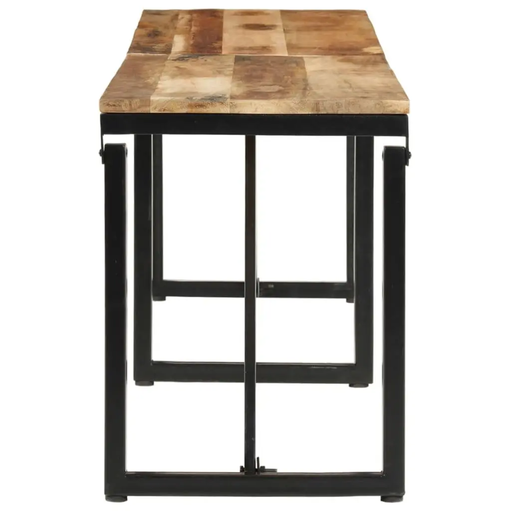 Solid Wood Bench Industrial Style 160x35x46 cm Mango Wood Iron Frame