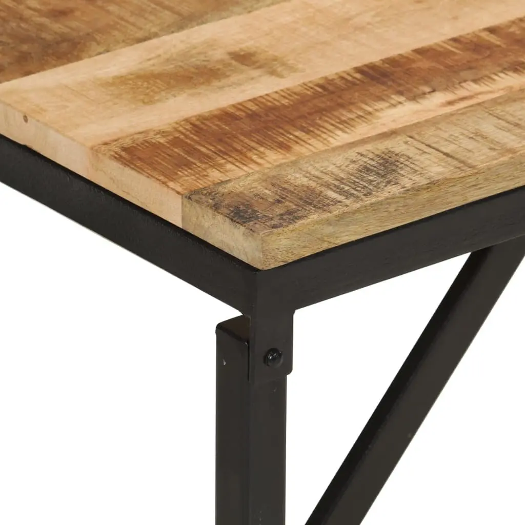 Solid Wood Bench Industrial Style 160x35x46 cm Mango Wood Iron Frame