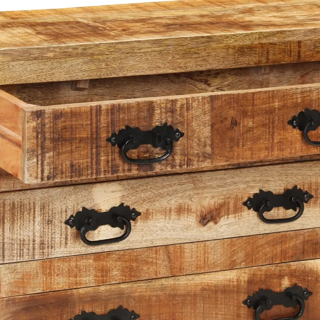 Sideboard Retro Style 80x30x65cm Solid Mango Wood with 3 Drawers Brown