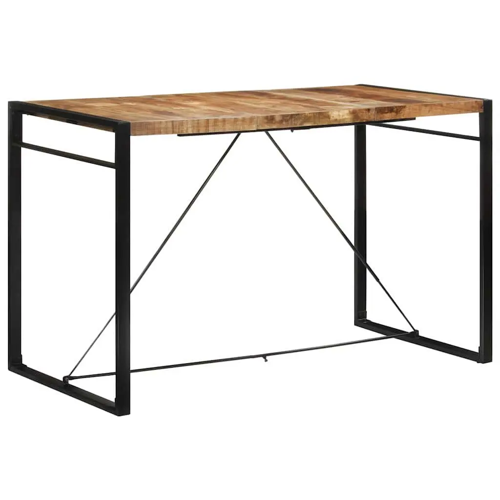 Bar Table Brown 175x90x110 cm Solid Mango Wood with Metal Frame